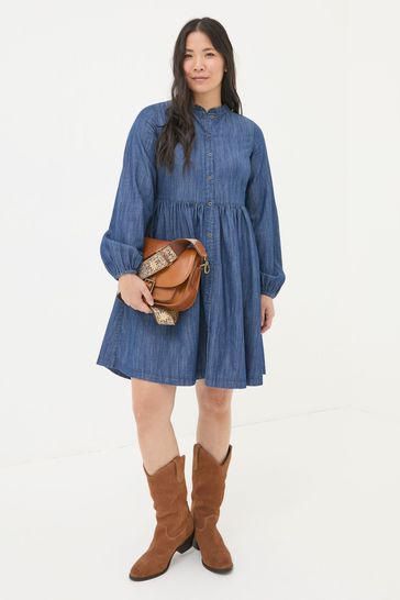 FatFace Corrie Blue Denim Dress