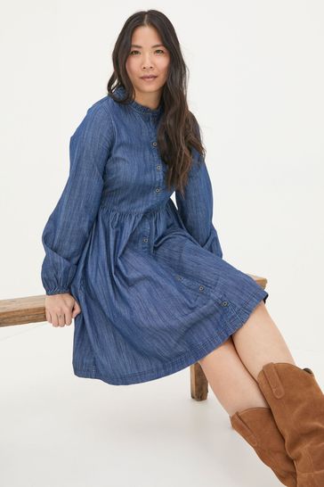 Fat face cora denim dress top