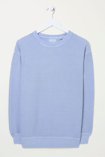 Buy FatFace Georgia Light Blue Textured Crew Neck Sweatshirt from Next Saudi Arabia