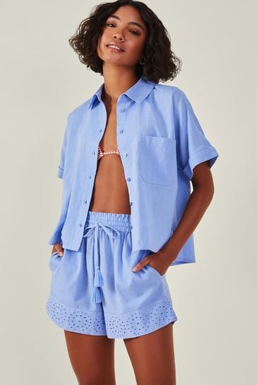 Accessorize Blue Accessorize Blue Beach Shirt