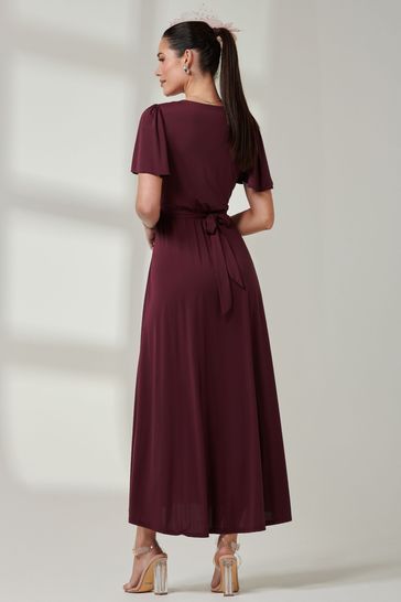 Buy Jolie Moi Burgundy Red Wrap Bodice Super Smooth Jersey Maxi Dress from Next Turkey