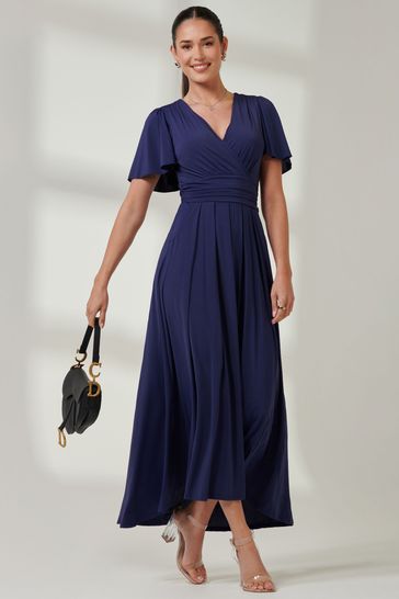 Buy Jolie Moi Blue Angel Sleeve Super Smooth Jersey Maxi Dress from Next Bahrain