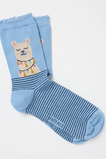 Buy FatFace Blue Llama Face Socks 1 Pack from Next Canada
