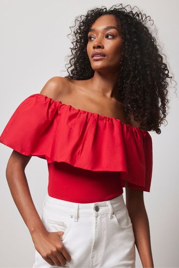 Cotton bardot top outlet