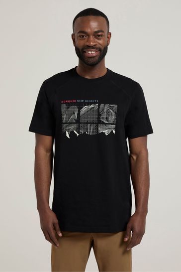 Mountain Warehouse Black Mens Cotton Lightweight T-Shirt