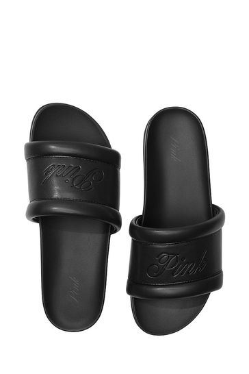Buy Victoria s Secret PINK Pure Black Single Strap Slide Sandal from Next Denmark