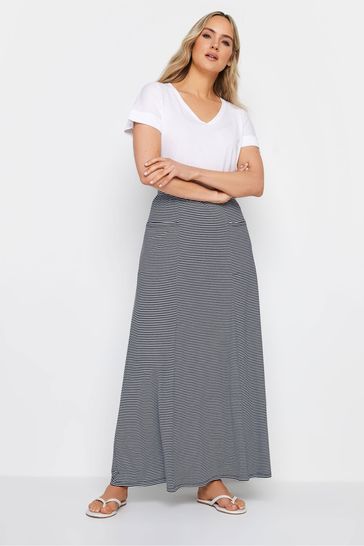 Long Tall Sally Blue Stripe Fit And Flare Skirt