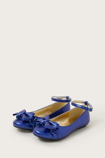 Buy Monsoon Blue Bow Ruffle Ballet Flats from Next Kuwait