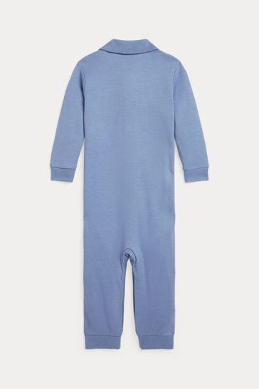 Buy Polo Ralph Lauren Baby Blue Down Padded Hooded 100 Cotton Romper Snowsuit from Next Turkey