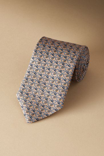 Neutral/Blue Link Signature Made In Italy Design Tie