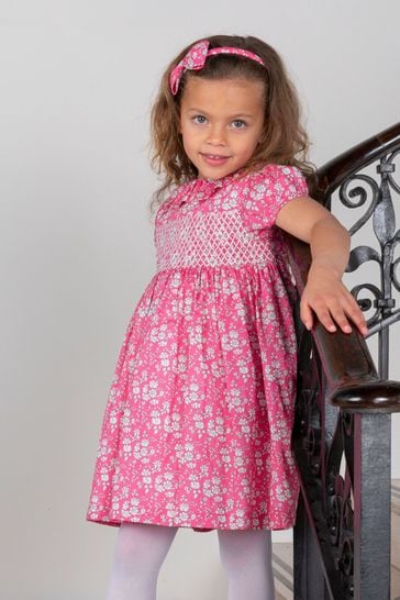 Liberty print smocked dresses deals