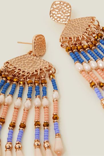 Buy Accessorize Blue Chevron Beaded Tassel Earrings from Next Netherlands