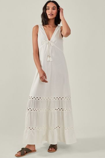 Lace embroidered maxi dress top