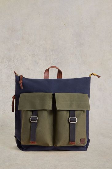 Buy White Stuff Blue Theo Utility Canvas Backpack from Next Netherlands