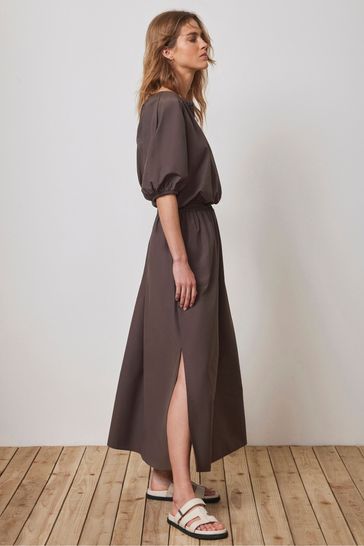 Buy Mint Velvet Brown Cotton Maxi Skirt from Next Netherlands