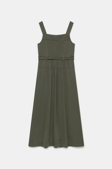 Mint Velvet Green Pinafore Midi Dress