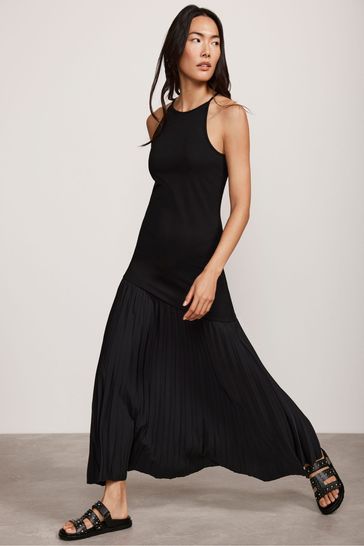 Buy Mint Velvet Black Pleated Jersey Maxi Dress from Next Bahrain