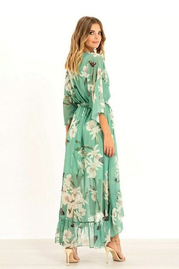 Yumi large scale flower kimono dress top