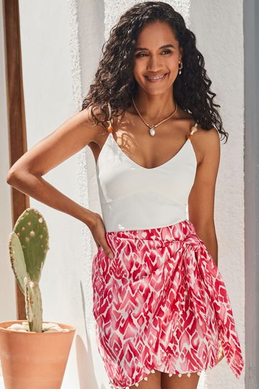 Buy Sosandar Aztec Style Print Tie Side Wrap Skirt from Next Bahrain