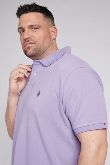 Buy U.S. Polo Assn. Purple Mens Big Tall Pique Polo Shirt from Next Poland