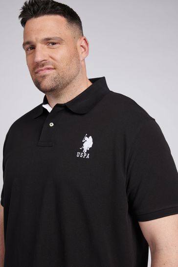 Buy U.S. Polo Assn. Black Big Tall Mens Player 3 Pique Polo Shirt from Next Israel
