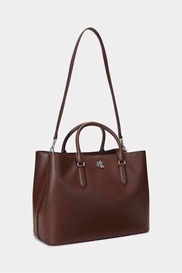 Buy Lauren Ralph Lauren Leather Large Marcy Satchel Bag from the Laura Ashley online shop