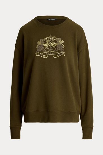 Buy Lauren Ralph Lauren Lion Crest French Terry Pullover Sweatshirt from the Laura Ashley online shop
