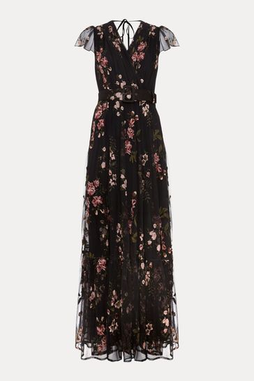 Sheer embroidered maxi dress shop