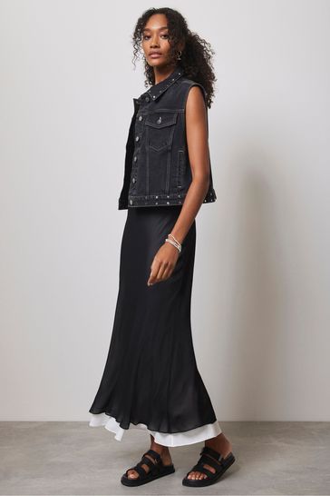 Mint velvet black velvet skirt clearance
