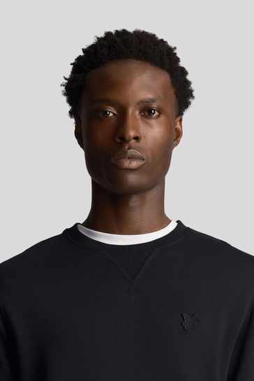 Buy Lyle Scott Black Tonal Eagle Crew Neck 100 Cotton Sweatshirt from Next Bahrain