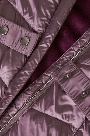 Buy Monsoon Purple Metallic Chevron Faux Fur Collar Coat from Next Bahrain