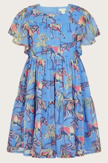 Buy Monsoon Blue Horse Print Dress from Next Bahrain