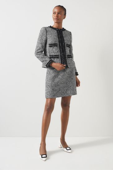 Buy LK Bennett Black Tweed and Trim Charlie Jacket from Next Bahrain