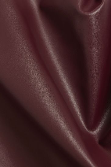 Maroon leather skirt river island cheap