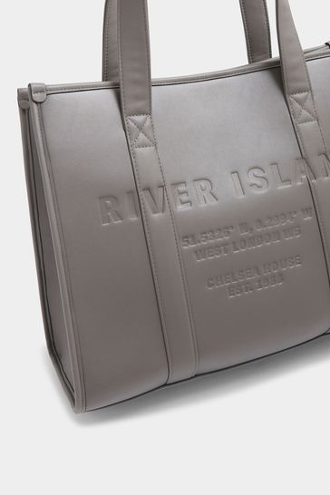 River island grey tote bag on sale