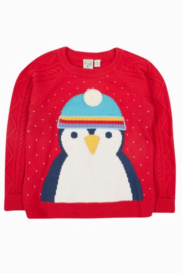 Buy Frugi Boys Red Penguin Knitted Jumper from Next Bahrain