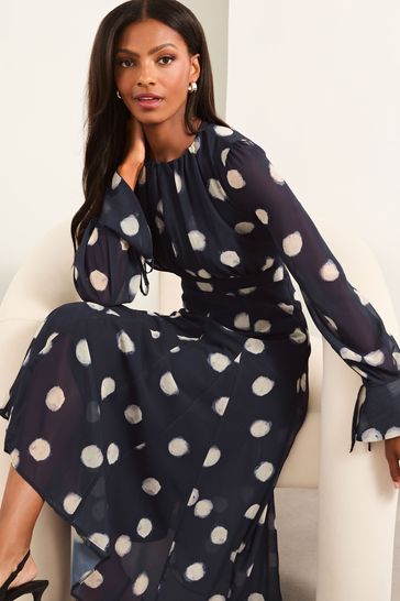 Lipsy spot wrap midi dress top