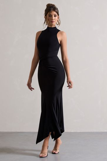 Buy Club L London Black Brionna Twist Front Maxi Dress from Next Bahrain