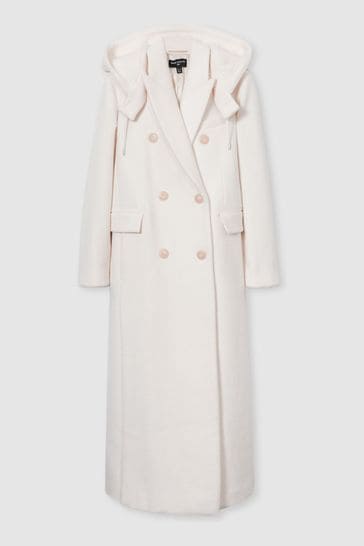 Cream longline coat hot sale