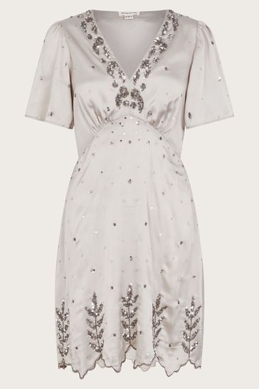 Buy Monsoon Grey Mini Aurora Embellished Dress from Next Bahrain