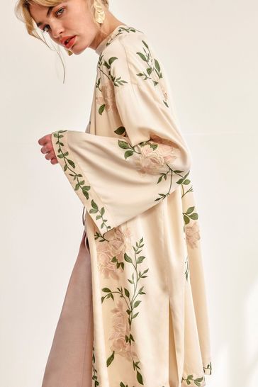 Buy Monsoon Natural Kaya Short Kimono Top from Next Denmark