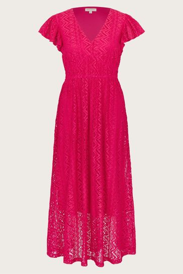 Buy Monsoon Pink Lo Lace Jersey Dress from Next Bahrain