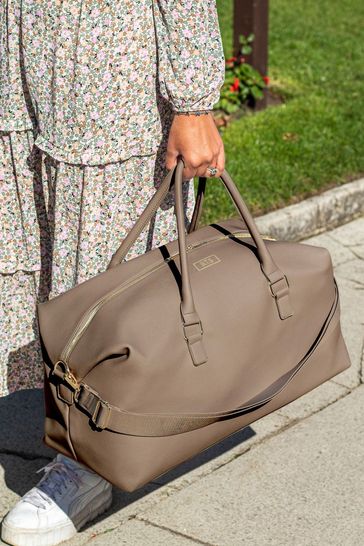 Personalised leather holdall on sale