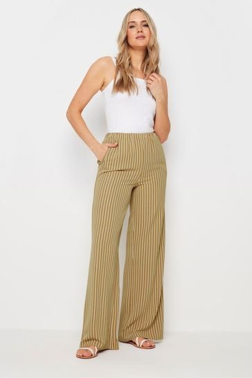 Long Tall Sally Natural Stripe Wide Leg Trousers