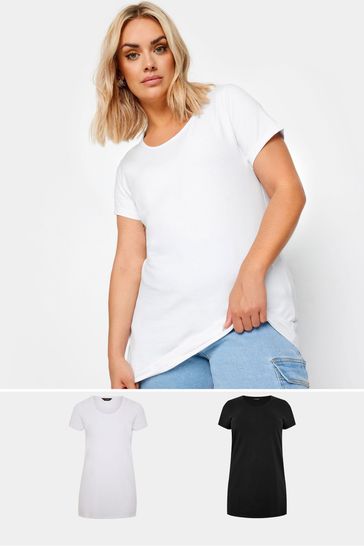 Buy Yours Curve Longline T Shirts 2 Pack from Next Turkey