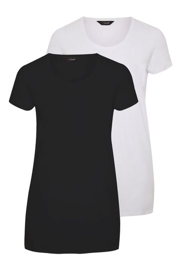Buy Yours Curve Longline T Shirts 2 Pack from Next Turkey