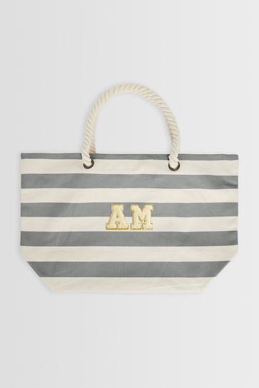 Buy Personalised Small Letter Monogrammed Beach Bag by Alphabet from the Laura Ashley online shop
