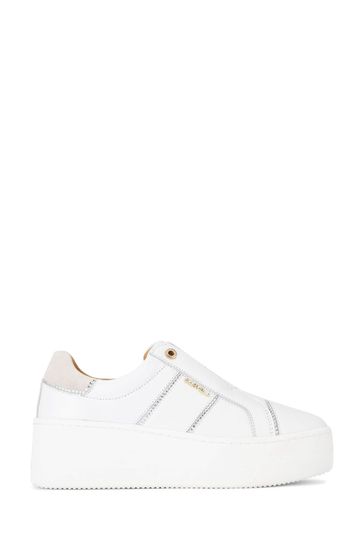 Laceless white trainers deals