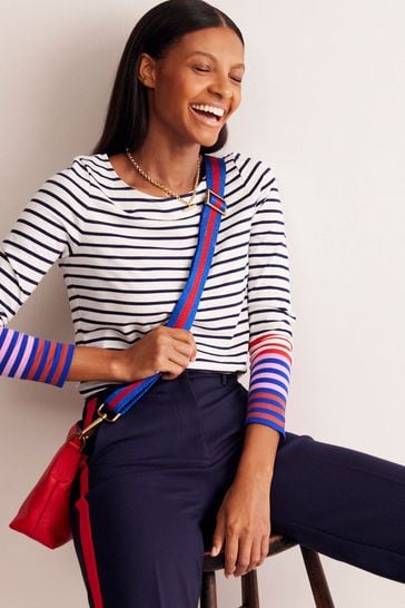 Buy Boden Blue Ella Long Sleeve Breton Top from Next Netherlands