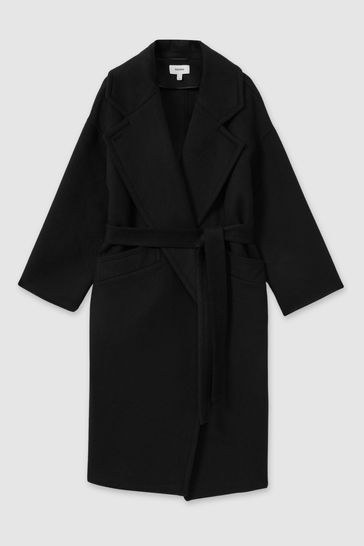 Buy Reiss Black Bridget Wool Blend Blindseam Coat from Next Kuwait